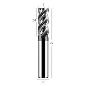 ดอกกัดปลายแบน 6 มม. 4 ฟลุต HRC70 สำหรับงานกลึงวัสดุที่มีความแข็งสูง - Product Image 2