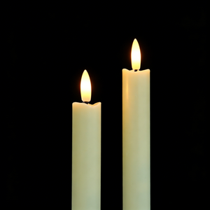 Bougies électroniques à piles de 19,5 cm, surface lisse ivoire, avec poignée, idéales pour les fêtes d'anniversaire et les dîners en famille - Product Image 4