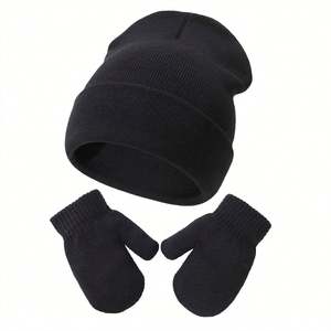 Ensemble bonnet et gants tricotés sur mesure pour bébé, chauds, pour filles et garçons, enfants, tout-petits, hiver - Product Image 5