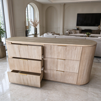 Buffet moderne de luxe de style européen, avec cadre en bois massif, placage en chêne rouge, meuble de rangement personnalisable pour la maison