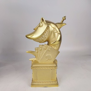 30cm <span class=keywords><strong>di</strong></span> squalo Poker personalizzato metallo resina oro artigianato trofeo coppa Business Poker fondo concorso regali premi Souvenir - Product Image 6