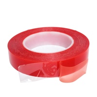 Ruban adhésif double face en polyester PET transparent, résistant à la chaleur, avec support en PE rouge résistant aux hautes températures