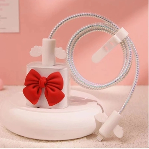 Para iPhone 11 12 línea de datos USB Cable Winder espiral Protector para Apple 18/20W cargador cubierta de protección adaptador protector - Product Image 4