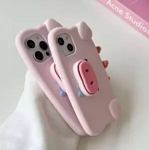 Cute Anime Cartoon Animal Designs Funny Pig Mobile Phone Soft Silicone Phone Case For Iphone