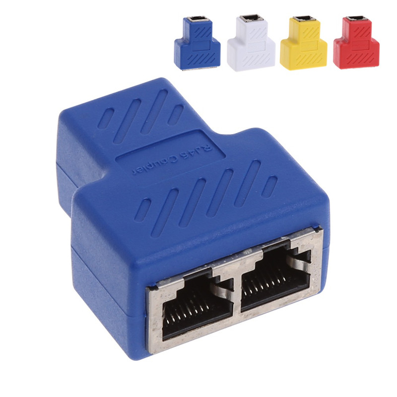 Удлинитель кабеля RJ45 с женским разъемом Lan, 1-2 способа, Cat5e Cat6 RJ45 сетевой 1-2 порта, разветвитель адаптера Ethernet