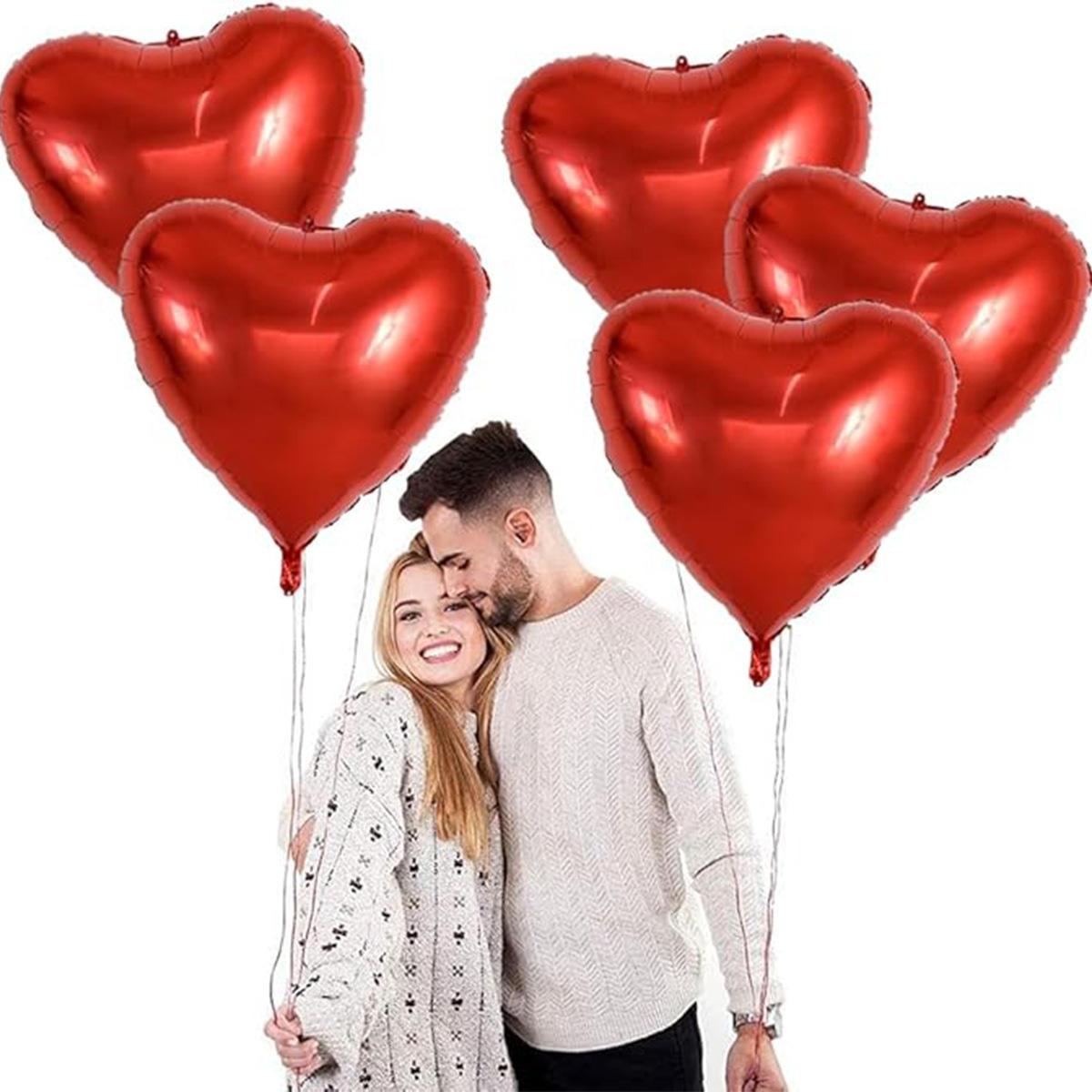 Wholesale 5inch 10inch,18inch 32 Inch Love Valentine's Day Wedding Foil Balloon Solid Color Red Heart Balloons