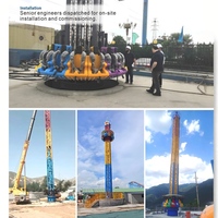 Tour de chute libre rotative pour parc d'attractions, équipement d'amusement, chute libre en plein air, acier, fibre de verre, certifié CE, 16 personnes