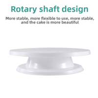 Plateau tournant pour gâteau, rotation à 360 degrés, support à gâteau rond en plastique PP amovible, facile à démonter et à décorer, outils de pâtisserie