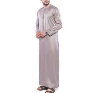 Hombres Thobe Musulmán Daffah Thobes para hombres Manga larga Cierre personalizado Algodón Hecho Hombres Thobe / Thawb Venta al por mayor a granel - Product Image 2