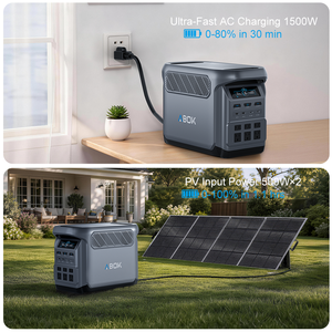 Ventes directes d'usine ABOK, stations d'alimentation solaire Lifepo4 1800W, générateur solaire portable, <span class=keywords><strong>batterie</strong></span>, port PD 140W pour la maison, le <span class=keywords><strong>camping</strong></span>-<span class=keywords><strong>car</strong></span>, le <span class=keywords><strong>camping</strong></span> - Product Image 4