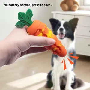 Jouet à mâcher pour chien en silicone durable de qualité alimentaire - Forme de balle anti-morsure avec couineur pour le nettoyage des dents et le soulagement de l'ennui - Product Image 2