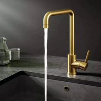 Robinet de cuisine en acier inoxydable 304 ZOYUE en forme de 7, mitigeur d'eau pour évier, robinet d'évier de cuisine doré ZY-K102G