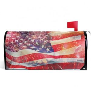Customized Usa American Flag Mailbox Covers Magnetic Pvc Waterproof Day Mailbox Wraps Cover For Home Garden Decor