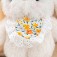 Porte-clés et breloque de sac lapin mignon et kawaii, mini, en peluche moelleuse et douce, avec nœud et jupe florale, jouet animal en peluche, pendentif lapin, poupée de machine à griffes