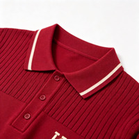Polo en tricot jacquard à manches courtes personnalisé pour homme, pull en tricot pour homme, sweats pour homme