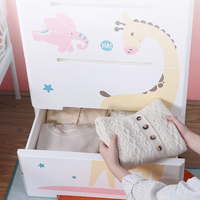 Commode de rangement pour bébé en plastique multicouche de haute qualité, armoire en plastique PP avec roulettes et serrure