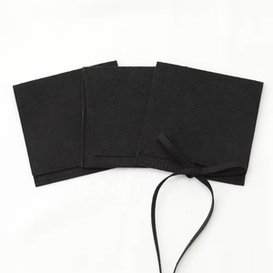 Black Microfiber Jewelry Pouch Jewelry <b>Envelope</b> Pouches Bag, Earrings Rings Bracelet Packaging Bag With Logo - Product Image 4