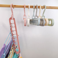 Offre Spéciale 9 trous Étonnant Magique Pliable Vêtements Cintres Gain de place De Stockage Organisateur de Cintre En Plastique