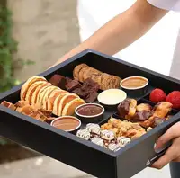 Boîte de 18 pièces personnalisées pour chocolat, pour fête noire, boîte de cuisson, plateau d'emballage avec rabat