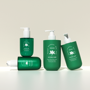 Bouteilles d'emballage cosmétique en PET <span class=keywords><strong>de</strong></span> 150, 200, 400, 500 ml, transparentes, vertes, dégradées, <span class=keywords><strong>orange</strong></span>, pour shampoing, après-shampoing, avec pompe et boîte - Product Image 2