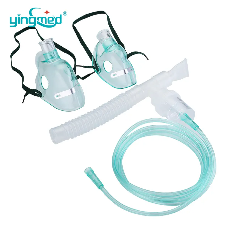 Kits de nebulizador médico de un solo uso con nebulizador de máscara de aerosol con boca