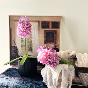 High-fidelity <b>Single</b>/double-headed Hyacinth Ball with Roots Potted Plant Artificial Simulation <b>Flower</b> Home Indoor Decoration - Product Image 1