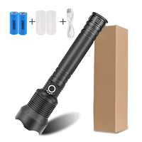 Lampe torche tactique de camping en plein air imperméable, lampe torche LED rechargeable par USB, puissante, 10 W, 1000 lumens, 5 modes, noire