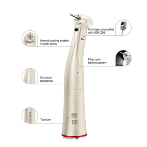 ELIJAH 1:5 Handpiece dentale con luce a Led a bassa velocità Handpiece 4 interno acqua ad angolo contrale in titanio Handpiece dentale - Product Image 2