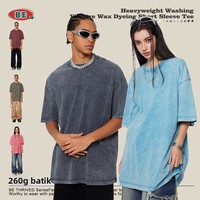 Kaos Pria Vintage Ukuran Besar 260Gsm Katun Tebal Polos Streetwear Bernapas Grosir Cetak Kosong