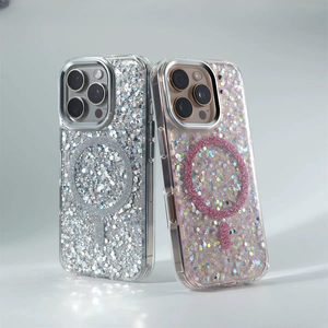 Nuevo diseñador a prueba de golpes brillo claro duro magnético funda de teléfono para iPhone 16 Pro <span class=keywords><strong>Max</strong></span> <span class=keywords><strong>Samsung</strong></span> A16 A06 <span class=keywords><strong>S22</strong></span> S23 S25 <span class=keywords><strong>ultra</strong></span> - Product Image 4