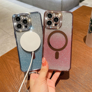 Không Dây Sạc <span class=keywords><strong>Fancy</strong></span> Kim Cương Từ An Toàn Di Động Điện Thoại Di Động Trường Hợp Đối Với iPhone 14 13 12 11 Pro Max 7 8 15 16 Điện Thoại Di Động Bìa - Product Image 6