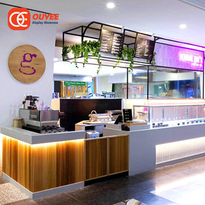 ตู้ไม้โชว์ไฟ LED สำหรับร้านกาแฟร้านกาแฟตู้ไม้สำหรับร้านกาแฟการออกแบบเคาน์เตอร์บาร์สำหรับร้านกาแฟ - Product Image 1