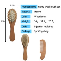 Brosse en poils de chèvre douce pour bébé nouveau-né en bois naturel écologique ensemble de peignes en poils de bois brosse à cheveux en laine de bois
