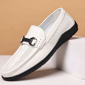Summer Autumn New Style Breathable Height Increasing Slip-On Leather <b>Shoes</b> <b>Driving</b> & Casual Men's <b>Shoes</b> Size 38-43 - Product Image 1
