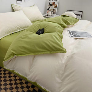 Ensemble <span class=keywords><strong>de</strong></span> draps <span class=keywords><strong>de</strong></span> literie <span class=keywords><strong>de</strong></span> couleur unie 100% lin <span class=keywords><strong>de</strong></span> coton lavé comme <span class=keywords><strong>housse</strong></span> <span class=keywords><strong>de</strong></span> <span class=keywords><strong>couette</strong></span> douce et respirante texturée avec taie d'oreiller - Product Image 5