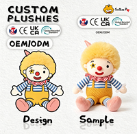 Mascotte en peluche Afro Clown personnalisée, très populaire, en tissu recyclé certifié sécurité, super douce et moelleuse, idéale pour les événements