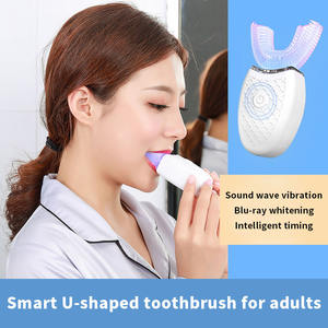 MY-116 Cepillo de dientes eléctrico en forma de U para adultos Cerdas suaves sónicas Cepillo de silicona Hombre Mujer Dispositivo de limpieza de dientes temporizado automático - Product Image 4