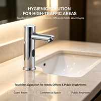Robinet cylindrique en cuivre à capteur infrarouge automatique pour lavabo, robinet commercial à détection automatique pour salle de bain d'hôtel et toilettes publiques