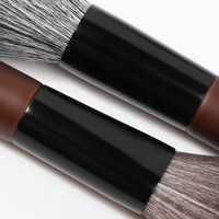 Nouvel ensemble de 12 mini-pinceaux de maquillage de voyage 2023 en poils de chèvre avec manche en bois pour application de correcteur visage, logo personnalisé, marque privée
