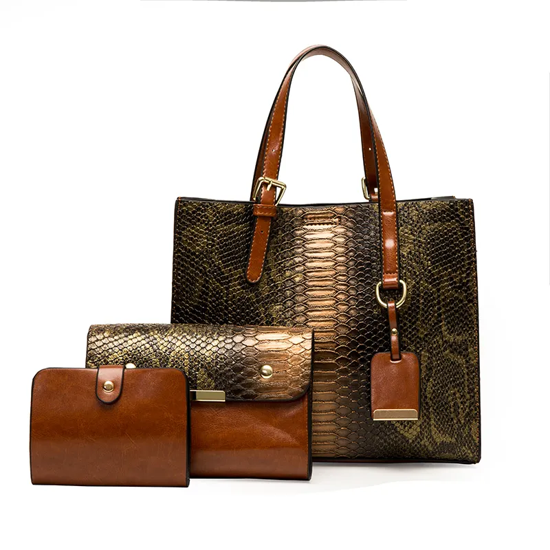2023 Aurora Series Classic New Women's Bag Set Snake Pattern Lady's Bag Premium Handbags