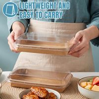 Barquettes à sushi en papier kraft avec couvercle, jetables, compostables, biodégradables, pour bar à sushi, restaurant, à emporter, fête