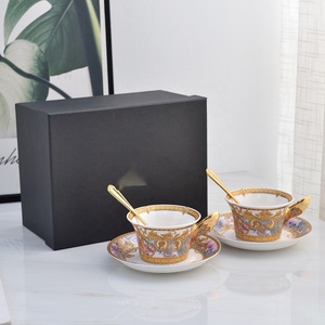 Wholesale of Novelty Western European Luxury Angel Gold Handle Ceramic Coffee Set and Bone China <b>Tea</b> <b>Cup</b> Set - Product Image 4