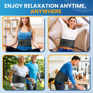 Nouveau processus d'impression 4 vessie d'air presser chauffage Vibration Airbag ceinture de <span class=keywords><strong>Massage</strong></span> lombaire compresse d'air pétrissage taille masseur - Product Image 5