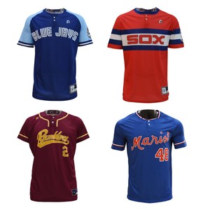 Jersey bisbol dua kancing kustom grosir kaus bisbol Liga Pria dicetak pakaian olahraga bisbol sublimasi - Product Image 1