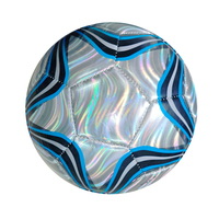 Ballons de football promotionnels personnalisés en mousse PVC/TPU, surface laser, taille 5, 32 panneaux, cousus à la machine