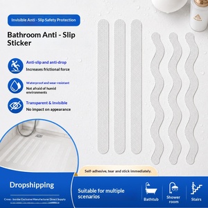 Autocollants antidérapants double face pour douche, 12 pièces, bandes invisibles pour douche, autocollants de baignoire premium pour adultes (transparents) - Product Image 4