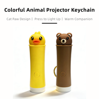 Nouvelle lampe de poche projecteur mini motif animaux mignons porte-clés mini projecteur