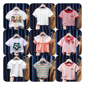 summer clothing Top cheap price wholesales from Bangladesh Best quality new branded labels girls children's Kids casual t-shirt