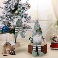 Zwei Stile Gestrickte Sitzende Gartenzwerg-Ornamente Neutrale Grüne Tomte Tischdekoration für Weihnachten Winter Zuhause Kamin Party Deko Geschenk