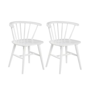 Juego de 2 sillas de comedor con respaldo de husillo de madera blanca contemporánea DB Alwynn - Product Image 2